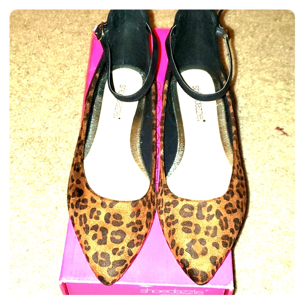 Shoedazzle Dorie pointy toe leopard flats